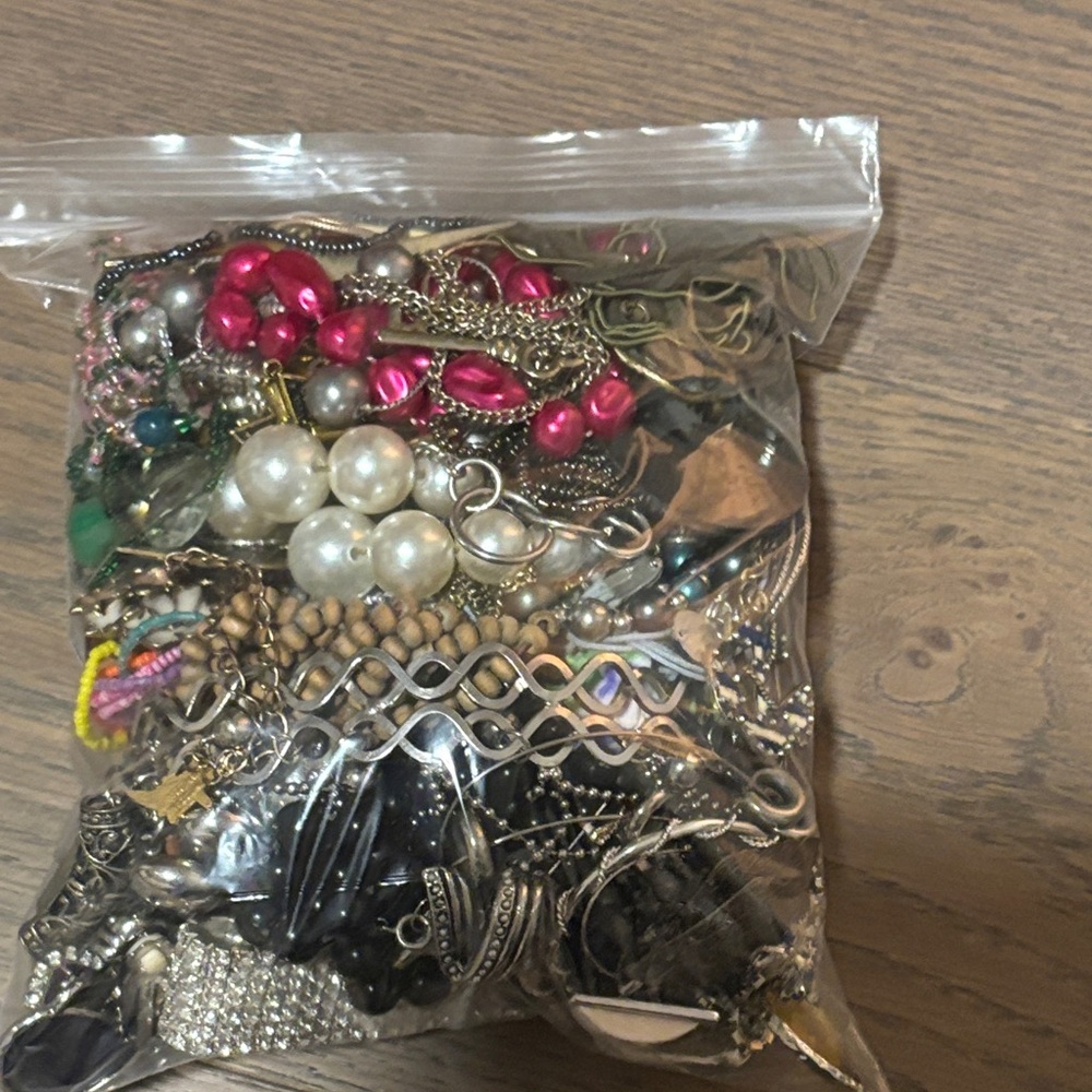 Jewelry bag assorted vintage boho mixed jewelry